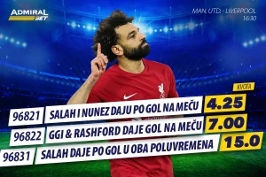 AdmiralBet specijal - Egipatski kralj Salah, Rašford ili Darvin? Kvote od 4,25 do 15,00